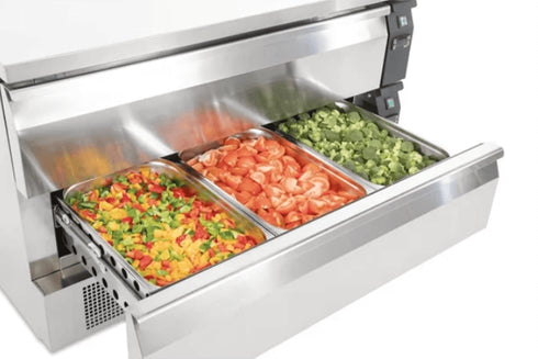 Polar U-Series 2 Drawer Counter Fridge Freezer 6xGN DA997-A